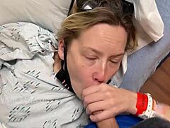 Bookworm blowjob and face fuck with my boyfriend in the hospital - almost caught by the doctor