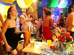 Night club party turns into wild fucking with cute amateurs