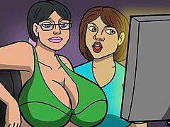Μια μητέρα με μεγάλο πισινό σε ένα κινουμένων σχεδίων βίντεο διπλής διείσδυσης από άντρες του δρόμου.