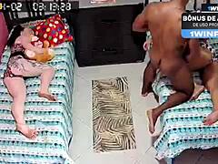 Security cam captures wife's wild sex with her lover