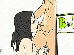 Indonesialainen sarjakuvatyttö saa animoidun suihinoton ja spermalastin