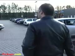 Skinny European chick gets picked up for an outdoor sex tape