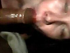 Interracial porn featuring a fat BBW swallowing cum