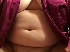 HD porn video of a sexy bbw teen undressing and fingering herself