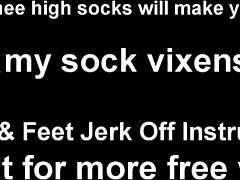 Jerking off with Foot Fetish: rainbow socks and footjob instructions