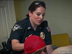 Interracial porn featuring a busty blonde milf and a black cop