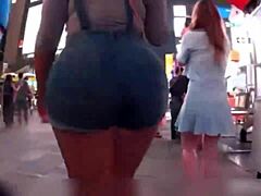 HD video of a juicy Latina booty in tight shorts