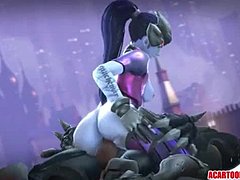 Compilation of Widowmaker's Sexy Asses in Cartoon Style