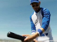 Aria Lee rides a baseball player's big black cock in an outdoor hardcore scene