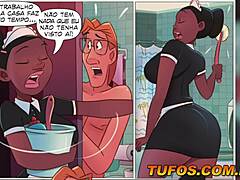 Cartoon maid gets her ass fucked during cleaning