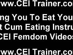 Cum eating fetish: Watch as this dominant woman humiliates her slave