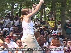 Wet t shirt contest at the ponderosa beach with amateur wives and girlfriends