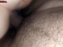 Black haired teen experiences first anal and swallows creampie