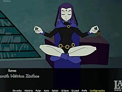 Watch the fourth episode of Teen titans series featuring raven's yoga pants and cum in mouth
