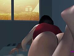 Une animation porno en 3D présente une scène sensuelle de branlette et de pipe