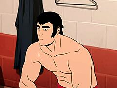 Payudara dan tubuh besar Tomie Katanas berambut biru dalam aksi seks animasi