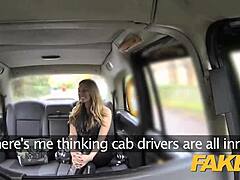 Mature woman in lingerie gets a fake taxi ride