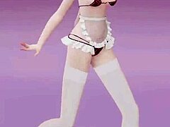 Hatsune Miku in a 3D hentai dance video
