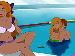 Gina, la studentessa universitaria con le tette grosse, si diverte a ostentare i suoi attributi in un video in stile cartone animato.