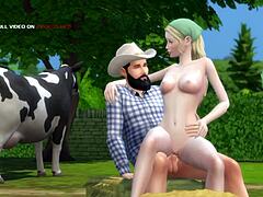 Beijo roubado de uma esposa proibida: aventura ao ar livre em uma fazenda betas