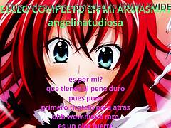 Colegul tău de studiu, Rias Gremory, te învață cum să te satisfaci cu hentai anime