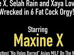 Maxine, Selah Rain en Xaya Lovelle in een hardcore groepsseks scène met grote zwarte lullen